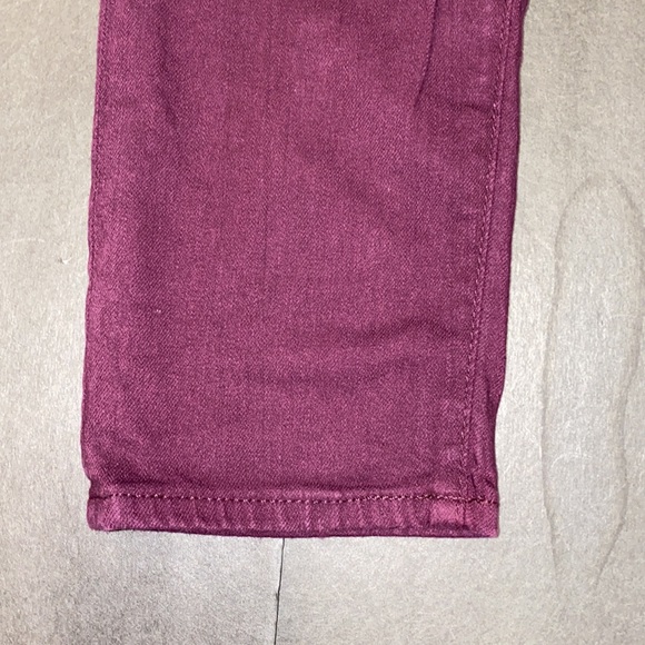 Ag Adriano Goldschmied Size 28R The Stevie Ankle Slim Straight Leg Burgundy Jean - Picture 14 of 16